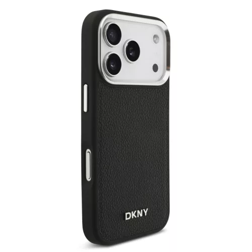 DKNY Pu Leather Metal Logo Wrist Chain MagSafe tok, iPhone 17 Pro