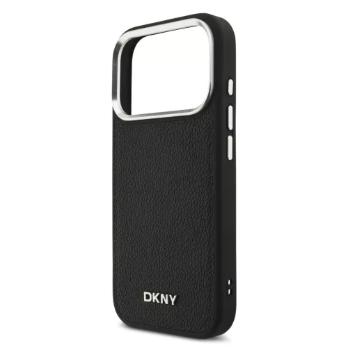 DKNY Pu Leather Metal Logo Wrist Chain MagSafe tok, iPhone 17 Pro