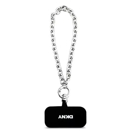 DKNY Pu Leather Metal Logo Wrist Chain MagSafe tok, iPhone 17 Pro