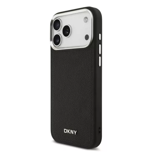 DKNY Pu Leather Metal Logo Wrist Chain MagSafe tok, iPhone 17 Pro Max