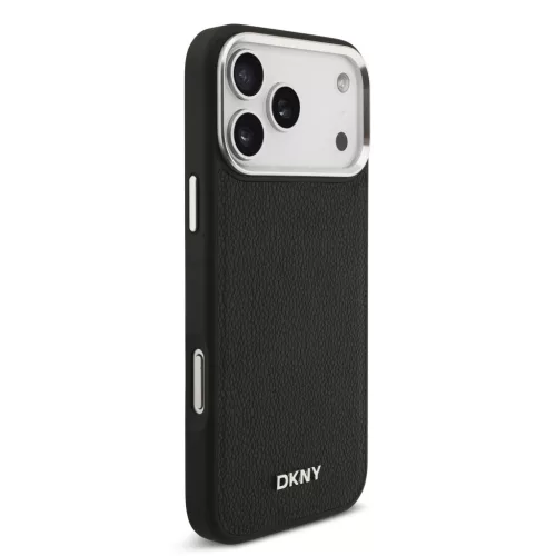 DKNY Pu Leather Metal Logo Wrist Chain MagSafe tok, iPhone 17 Pro Max