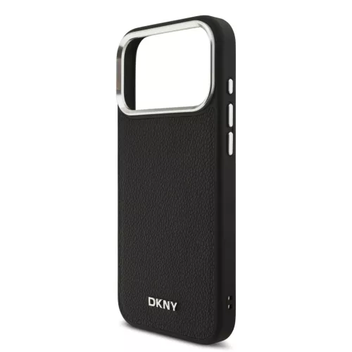 DKNY Pu Leather Metal Logo Wrist Chain MagSafe tok, iPhone 17 Pro Max