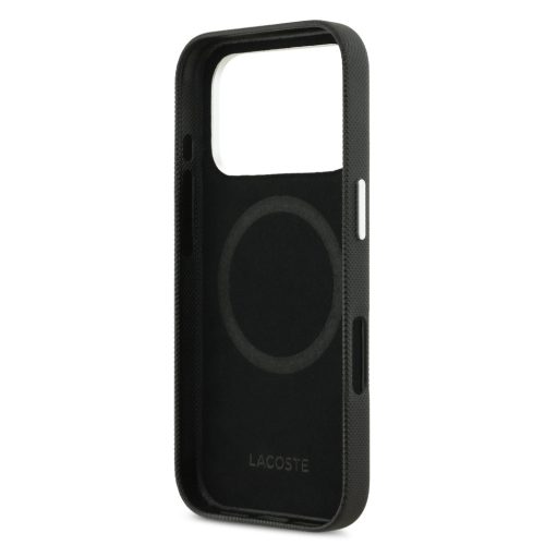 Lacoste Iconic Petit Pique Metal Logo MagSafe tok iPhone 17 Pro fekete tok