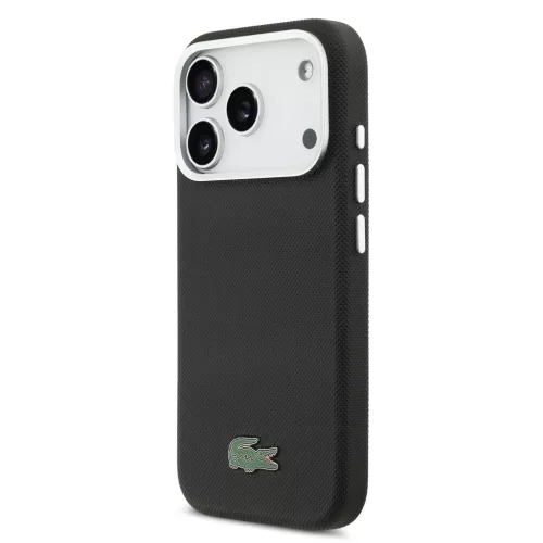 Lacoste Iconic Petit Pique Metal Logo MagSafe tok iPhone 17 Pro Max fekete tok - 