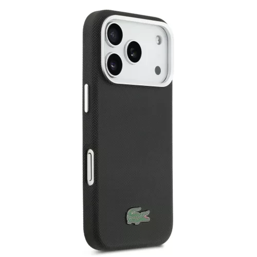 Lacoste Iconic Petit Pique Metal Logo MagSafe tok iPhone 17 Pro Max fekete tok - 