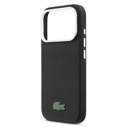 Lacoste Iconic Petit Pique Metal Logo MagSafe tok iPhone 17 Pro Max fekete tok - 