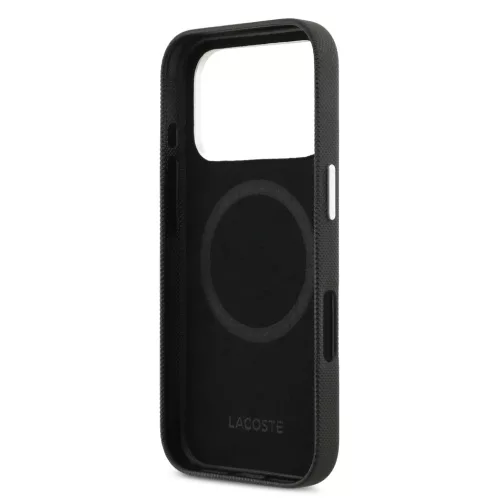 Lacoste Iconic Petit Pique Metal Logo MagSafe tok iPhone 17 Pro Max fekete tok - 