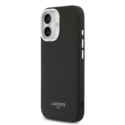 Lacoste PU Leather Champs Elysees MagSafe tok, iPhone 17 - fekete