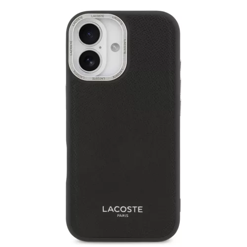 Lacoste PU Leather Champs Elysees MagSafe tok, iPhone 17 - fekete