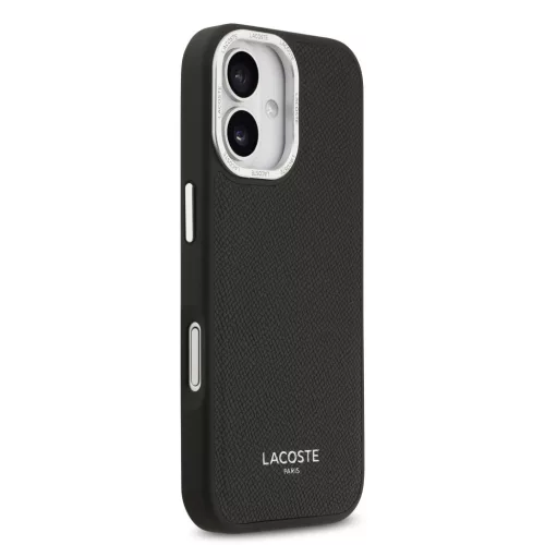 Lacoste PU Leather Champs Elysees MagSafe tok, iPhone 17 - fekete
