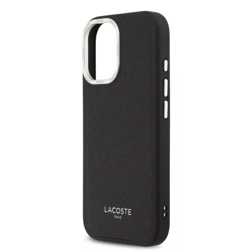 Lacoste PU Leather Champs Elysees MagSafe tok, iPhone 17 - fekete