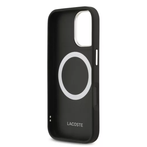 Lacoste PU Leather Champs Elysees MagSafe tok, iPhone 17 - fekete