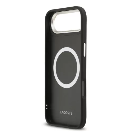 Lacoste PU Leather Champs Elysees MagSafe tok, iPhone Air - fekete