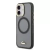 Lacoste PC/TPU Frosted Finish Gold Logo MagSafe tok Apple iPhone 17 készülékhez – Fekete