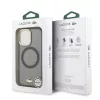 Lacoste PC/TPU Frosted Finish Gold Logo MagSafe tok Apple iPhone 17 készülékhez – Fekete
