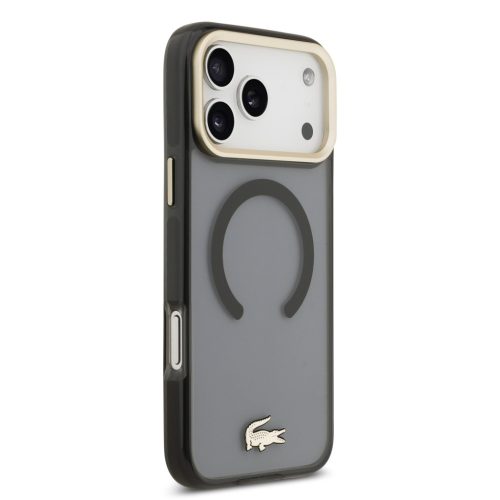 Lacoste PC/TPU Frosted Finish Gold Logo Apple iPhone 17 Pro - fekete