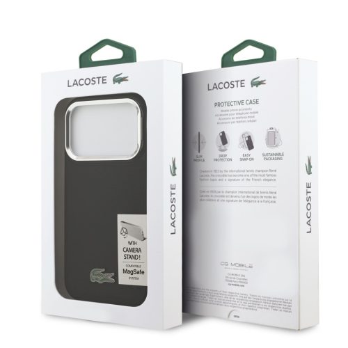 Lacoste Iconic Petit Pique tok,  kamera kitámasztóval MagSafe iPhone 17 Pro - fekete