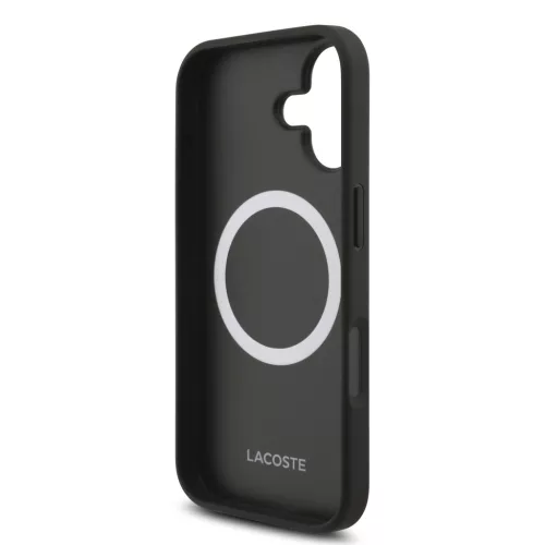 Lacoste Iconic Petit Pique MagSafe tok + kártyatartó pénztárca, Apple iPhone 17 - fekete