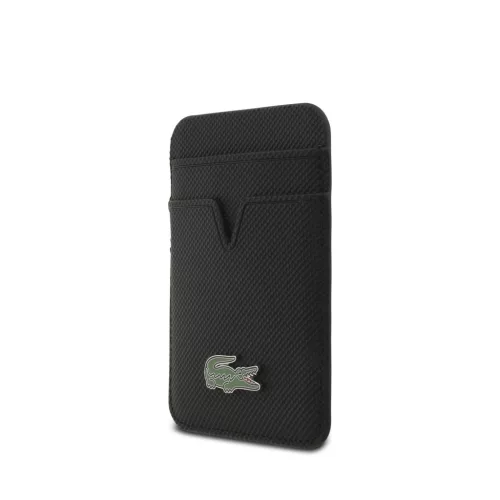 Lacoste Iconic Petit Pique MagSafe tok + kártyatartó pénztárca, Apple iPhone 17 - fekete