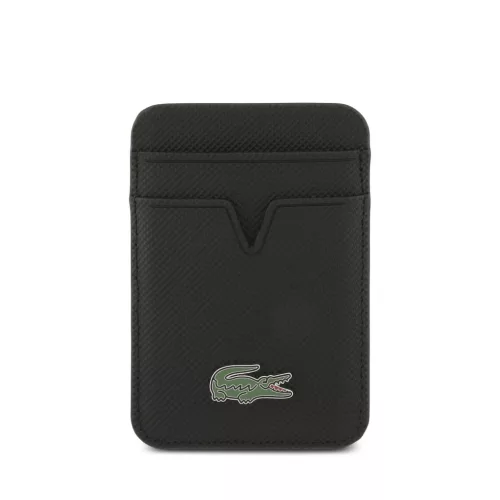 Lacoste Iconic Petit Pique MagSafe tok + kártyatartó pénztárca, Apple iPhone 17 - fekete