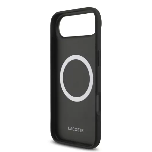 Lacoste Iconic Petit Pique MagSafe tok + kártyatartó pénztárca, Apple iPhone Air - fekete