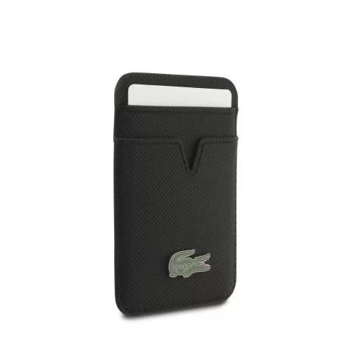 Lacoste Iconic Petit Pique MagSafe tok + kártyatartó pénztárca, Apple iPhone Air - fekete