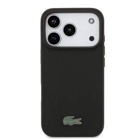   Lacoste Iconic Petit Pique MagSafe tok + kártyatartó pénztárca, Apple iPhone 17 Pro - fekete
