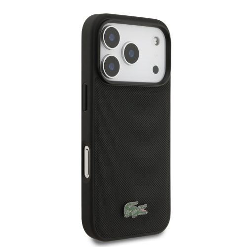 Lacoste Iconic Petit Pique MagSafe tok + kártyatartó pénztárca, Apple iPhone 17 Pro - fekete