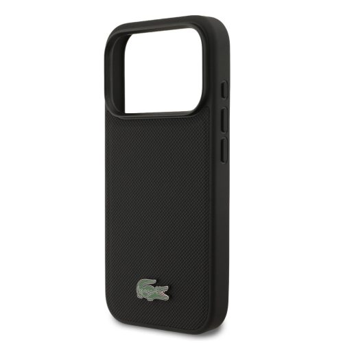 Lacoste Iconic Petit Pique MagSafe tok + kártyatartó pénztárca, Apple iPhone 17 Pro - fekete
