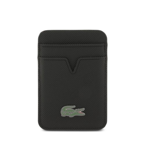 Lacoste Iconic Petit Pique MagSafe tok + kártyatartó pénztárca, Apple iPhone 17 Pro - fekete