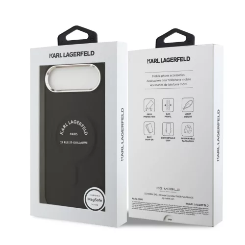 Karl Lagerfeld PU RSG Logo MagSafe tok,  iPhone Air - fekete