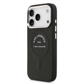   Karl Lagerfeld PU RSG Logo MagSafe tok, iPhone 17 Pro - fekete