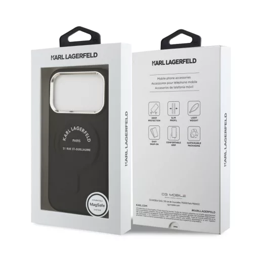 Karl Lagerfeld PU RSG Logo MagSafe tok, iPhone 17 Pro Max - fekete