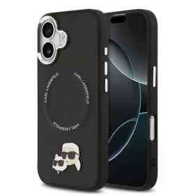   Karl Lagerfeld Grained PU Repeated Logo MagSafe tok Apple iPhone 17 készülékhez – Fekete