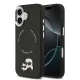 Karl Lagerfeld Grained PU Repeated Logo MagSafe tok Apple iPhone 17 készülékhez – Fekete