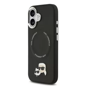   Karl Lagerfeld Grained PU Repeated Logo MagSafe tok Apple iPhone 17 készülékhez – Fekete