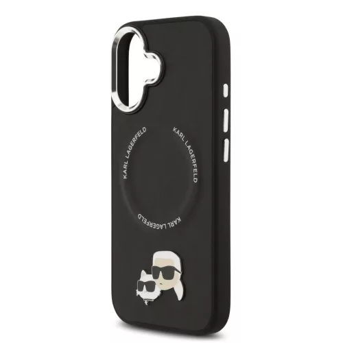 Karl Lagerfeld Grained PU Repeated Logo MagSafe tok Apple iPhone 17 készülékhez – Fekete