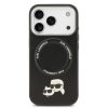 Karl Lagerfeld PU Karl and Choupette Heads Pins MagSafe tok, iPhone 17 Pro - fekete