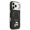 Karl Lagerfeld PU Karl and Choupette Heads Pins MagSafe tok, iPhone 17 Pro - fekete