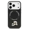 Karl Lagerfeld PU Karl and Choupette Heads Pins MagSafe tok, iPhone 17 Pro Max - fekete