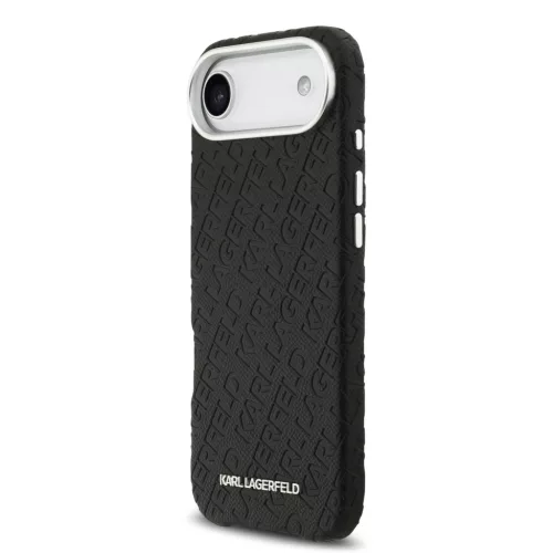 Karl Lagerfeld Grained PU Repeated Logo MagSafe iPhone Air tok – fekete