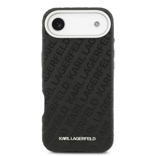 Karl Lagerfeld Grained PU Repeated Logo MagSafe iPhone Air tok – fekete