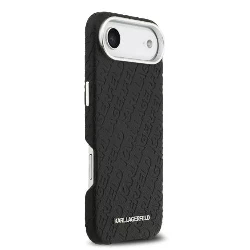 Karl Lagerfeld Grained PU Repeated Logo MagSafe iPhone Air tok – fekete