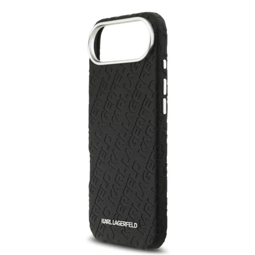 Karl Lagerfeld Grained PU Repeated Logo MagSafe iPhone Air tok – fekete