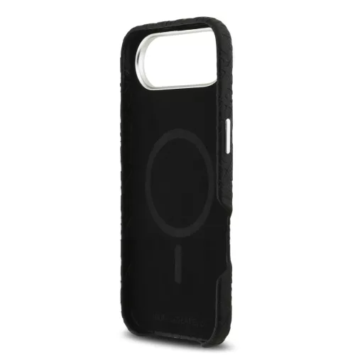 Karl Lagerfeld Grained PU Repeated Logo MagSafe iPhone Air tok – fekete