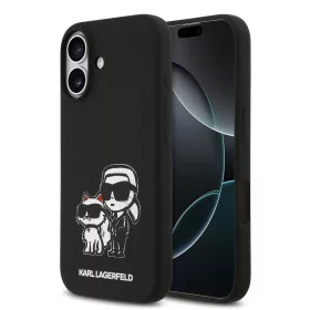   Karl Lagerfeld Liquid Silicone K&CH Sketch MagSafe tok, iPhone 17 - fekete
