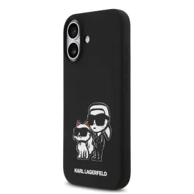   Karl Lagerfeld Liquid Silicone K&CH Sketch MagSafe tok, iPhone 17 - fekete