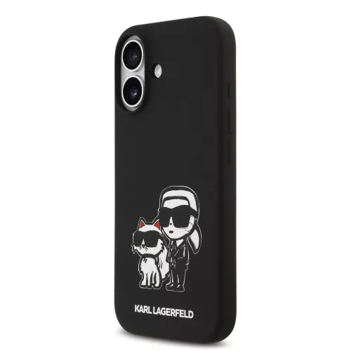 Karl Lagerfeld Liquid Silicone K&CH Sketch MagSafe tok, iPhone 17 - fekete