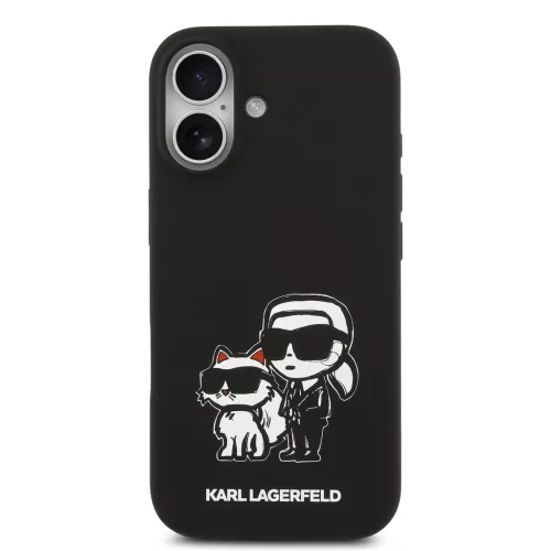 Karl Lagerfeld Liquid Silicone K&CH Sketch MagSafe tok, iPhone 17 - fekete