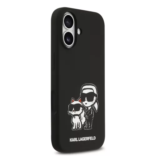 Karl Lagerfeld Liquid Silicone K&CH Sketch MagSafe tok, iPhone 17 - fekete